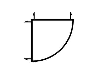 Perfil de acople a 90°